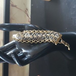J. Crew bracelet; Gold tone with Acrylic beads and Rhinestones Great condition